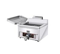 Friteuse électrique inox friteuse double réservoir d'huile 6/15/17L avec couvercle SéCurité Facile à Nettoyer(17L single cylinder)