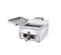 Friteuse électrique inox friteuse double réservoir d'huile 6/15/17L avec couvercle SéCurité Facile à Nettoyer(15L single cylinder)