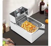 Friteuse Électrique Monocylindre - Friteuse Électrique 6L - Friteuse Électrique Commerciale avec Panier - Friteuse Électrique 2.5KW
