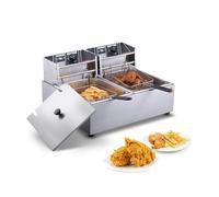 Friteuse électrique professionnelle de comptoir 12 L 5000 W avec deux réservoirs amovibles for poulet, frites et chips Pour les débutants en bricolage(No Timing no Filter)