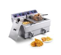 Friteuse électrique professionnelle de comptoir 12 L 5000 W avec deux réservoirs amovibles for poulet, frites et chips Pour les débutants en bricolage(Timing with Filter)