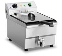 Royal Catering Friteuse électrique - 16 litres - 6 000 watts - Robinet de vidange - Zone froide RCEF-16EHB