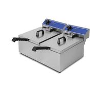 Friteuse électrique professionnelle inox double cuve 2x11L 7200W 230V thermostat 200°C snack