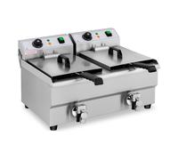 Friteuse électrique professionnelle restaurant 2 x 10 litres robinets de vidange 14_0001786