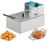 Friteuse électrique, puissance 2500W, température réglable, 6L, cuve unique, EU