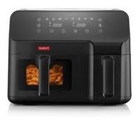 Friteuse Electrique sans huile BODUM Double compartiment 3 2L et 5 1L 2700 W Noir Noir G