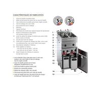 Friteuse électrique sur coffre 2x 7 8 litres Valentine EVO2200T NC G