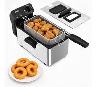 Friteuse Électrique YASHE 3,2L - 1500W - Acier Inoxydable - Hublot de contrôle et Thermostat réglable