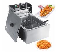 Friteuse électrique - YES - 6L - Acier inoxydable - Température max 200°C - Panier inclus