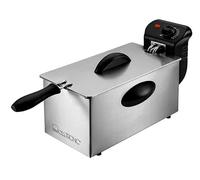 Clatronic FR 3586 Friteuse en acier inoxydable 2,5L Parfait pour les frites et les nuggets, faible odeur de friture, chauffage rapide Thermostat réglable en continu, Inox
