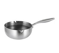 Friteuse en acier inoxydable 304 avec panier, friteuse mini en acier inoxydable à manche allongé, pot à huile économisant de petite friteuse, friteuse à graisse profonde 18cm