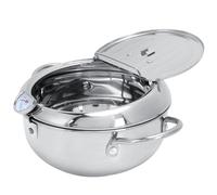 Friteuse en acier inoxydable de 28 cm avec thermomètre, poêle à frire japonaise Tempura avec support de filtre à huile et couvercle, poêle à frire en acier inoxydable 201