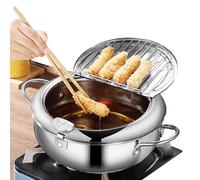 Friteuse en acier inoxydable Deep Fryer Basket Tempura Friteuse fabriquée au Japon Fryer Pot de cuisson Filtre à huile fritiste Fryer Fryer Ménage Mini friteuse Ensemble de friteuse profonde Fabriqué