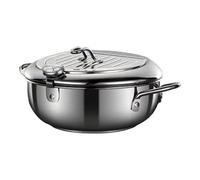 Friteuse en acier inoxydable, friteuse en acier inoxydable | Cuisinière à induction domestique avec thermomètres - Poêle friteuse en cocotte profonde, délicieuses frites pour la cuisson