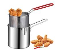 Friteuse en acier inoxydable - Petite casserole, filtre à huile | Cuisinière japonaise, mini poêle à frire à gaz pour la cuisine, la préparation des aliments frits, la fabrication de collations