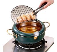 Friteuse En Acier ydable Contrôle de Température Ustensile Détachable | Marmite Friteuse Japonaise Qualité Alimentaire Pour Cuisine Maison Induction et Gaz Frites Poisson Crevettes Fruits de