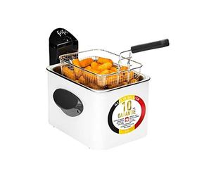 Friteuse Frifri F1905B-DUO - 3200W double filtration blanche de 3,5L pour 1 Kg de frites avec cuve en acier inoxydable