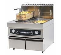 Friteuse gaz avec vanne de vidange 2 x 17 litres - Casselin