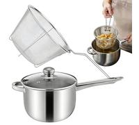 Friteuse - Grande capacité, revêtement antiadhésif - Accessoire de cuisine pour friture - Compatible avec plaques à induction, usage domestique, restaurant, camping : frites, poulet,