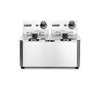 Friteuse - HENDI - 6000W - Acier Inoxydable - 2x4L - Thermostat de sécurité