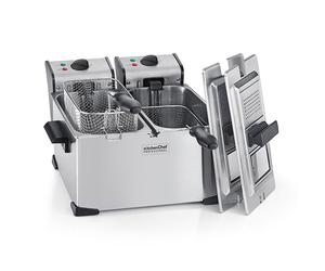 Friteuse inox double cuve 7 L 4000 W KCPFR70X Kitchen Chef Professional