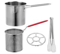 Friteuse Inox en Acier Inoxydable, Mini Pot Profond avec Filtre