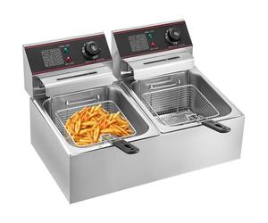 Friteuse lectrique 12L - VEVOR - Acier Inox - Double cuves amovible - 5000W - 50 200