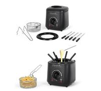 Friteuse 2 EN 1 - 950W - 1L - Thermostat réglable 80°-190° C- Fondue électrique