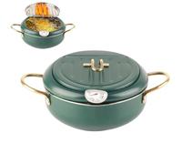 Friteuse, marmite japonaise en acier inoxydable avec thermomètre, friteuses vertes pour frites et crevettes
