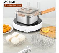 Friteuse multifonctionnelle - MARQUE - 2500ml - Acier inoxydable 316 - Couvercle transparent - Poignée amovible