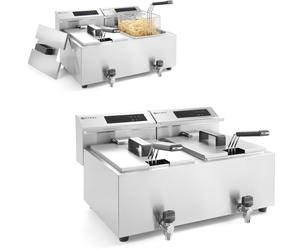 Friteuse numérique Mastercook avec robinet, 2 x 8 L, 2 x 3 500 W