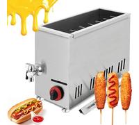 Friteuse pour chien de maïs - Capacité de 21 L - Machine à frire à chaud avec 12 crochets, gaz GPL, usage commercial, idéale pour les hot-dogs coréens au fromage de maïs