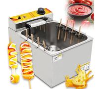 Friteuse professionnelle, 1900 W, for hot-dogs au fromage avec thermostat précis, 12 L, en acier inoxydable, for saucisses 8 pièces, for restaurant et maison