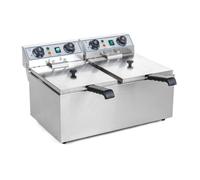 Friteuse acier inox 2 bacs 13 litres cuve amovible avec minuterie professionnelle 3614020