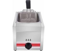 Friteuse professionnelle à gaz de table en acier inoxydable avec panier pour la cuisson, cylindre simple/double 10 L