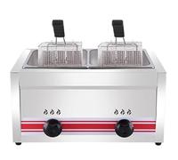 Friteuse professionnelle à gaz de table en acier inoxydable avec panier pour la cuisson, cylindre simple/double 10 L