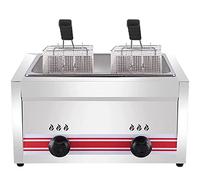 Friteuse Professionnelle À Gaz Gpl, Friteuse Industrielle En Acier Inoxydable Avec Paniers Et Couvercles, Pour Restaurants Et Cuisines Domestiques, Double Cylindre 10 L + 10 L, Simple Cylindre 20 L