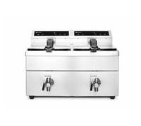 Friteuse professionnelle à induction avec robinet de vidange 2 x 8 l Profi Line 16L 230V/7000W 580x485x(H)406 mm