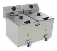 Friteuse à Poser en Inox avec Vidange 2 x 8 L H 395 à 430 mm Atosa