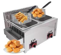 Friteuse professionnelle, double cuve, grande capacité, contrôle indépendant de la température, idéale pour la cuisine ou le restaurant