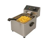 Friteuse Professionnelle Électrique - 1 Cuve - 8 Litres - 2800W - Thermostat Réglable - Acier Inoxydable - Cuisson Homogène et Facile