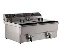 Friteuse professionnelle Électrique - 2 x 10 Litres - Vidange - 2 x 5 kW - Combisteel
