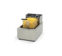 Friteuse Professionnelle Électrique 6L - 1 Cuve, Thermostat Réglable pour Cuisson Précise - Idéale pour Frites, Beignets, Nuggets - Facile à Utiliser et Nettoyer