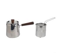 Friteuse professionnelle en acier inoxydable 304 avec poignée en noyer et panier de filtration d'huile Convient pour frire et égoutter 1 5 L 2 0 L (A-3)