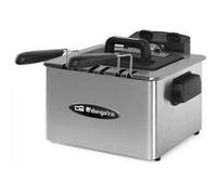 Friteuse professionnelle en acier inoxydable Orbegozo FDR 55 - Friteuse puissante et sûre d'une capacité de 4,5 litres - Trois paniers interchangeables - Thermostat réglable jusqu'à 190°C G