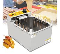 Friteuse professionnelle, friteuse automatique 12 L for hot-dogs au fromage, 8 saucisses de comptoir, friteuse électrique 1900 W, température réglable, for restaurant, magasin, maison