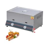 Friteuse Professionnelle Gaz Inox 304, 16L avec 2 Bacs de 8L, Contrôle Précis 2800Pa, Friteuse Propane GPL Haute Performance pour Restaurant, Snack et Catering de 7KG(1 Tank)