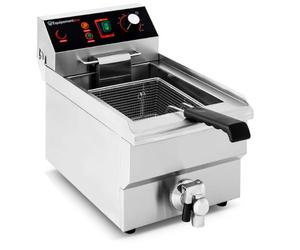 Friteuse Professionnelle Inox 10L avec Robinet - 230V Haute Performance pour Snack & Restaurant - Restauration Rapide - Equipementpro EF-101V