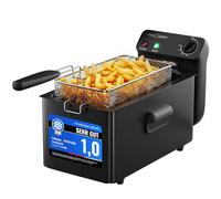 Friteuse ProfiCook avec graisse | 130-190 °C | Friteuse à huile | 2000 W | 3 L | Couvercle anti-éclaboussures | Friteuse à zone froide | Entièrement démontable | PC FR 1325 noir