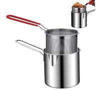 Friteuse profonde - Friteuse à graisse profonde avec panier filtrant, casserole antidérapante à large ouverture | Friteuse profonde en acier inoxydable avec pince et poignée, friteuse profonde